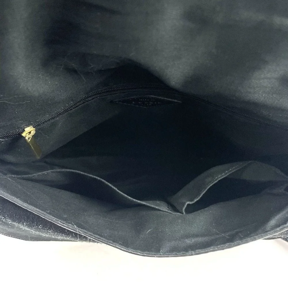 Fossil‎ Peyton Crossbody Bag Black Leather Double Flap Adjustable Strap Handbag